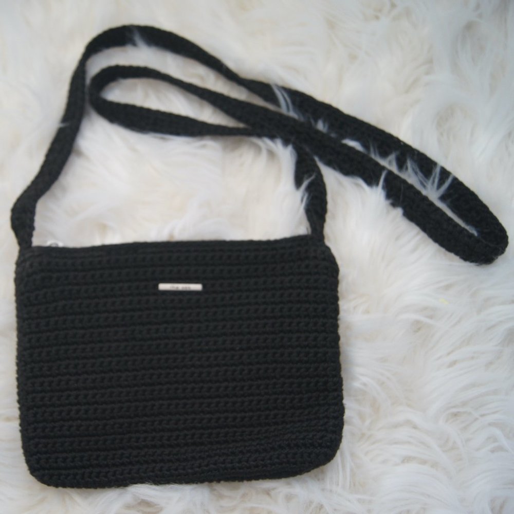 The Sak Crossbody Crochet Boho Shoulder Bag Purse Travel Black Travel